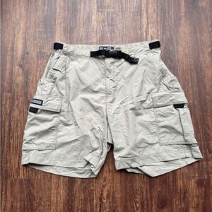REI Women’s Gorpcore Khaki Belted Buckle Cargo Hiking Camping Shorts - Size 12